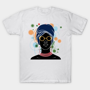 Black Beauty - Blue Turban T-Shirt